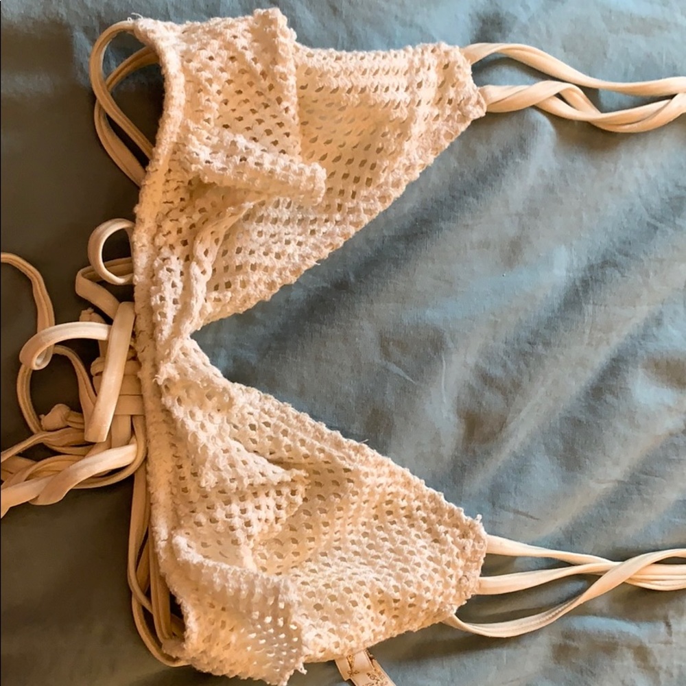Cream ruffle top